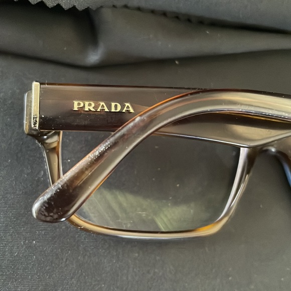 Prada VPR 16M ZXH-101 denim tortoise eyeglasses with cloth and case - Picture 3 of 16